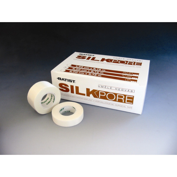 Leucoplast suport matase SILKPORE, 5cm x 9.15m, 6 role