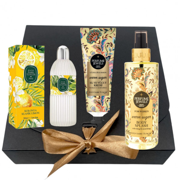 Pachet Apa de colonie cu Lamaie 200 ml, Crema de maini si corp Sugar 50 ml si Spray de corp Sugar 250 ml