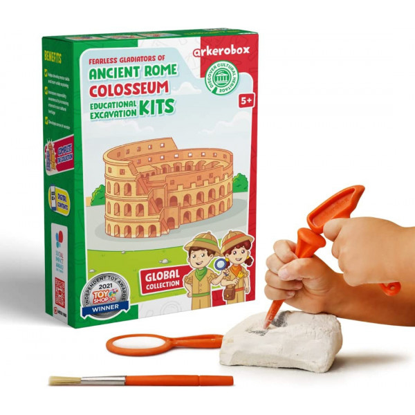 Arkerobox - Set arheologic educational si puzzle 3D, Roma antica, Colosseum