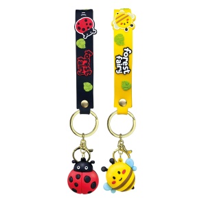 Breloc I Love Spring cu charm si snur din silicon, 2 modele asortate (16 buc/display) - Img 3