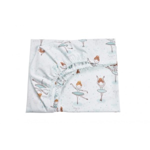 Cearsaf pat bumbac 100% model balerine mici 90x200x10 cm - Img 3