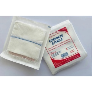 Comprese Sterile din tifon 10cm x 10 cm, 8 pliuri, detectie Rx
