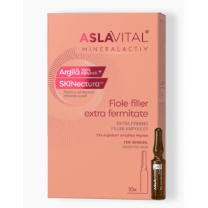 Fiole Filler Extra Fermitate cu 10% Argireline™ Amplified Peptide - Lifting, Antirid și Rejuvenare pentru Ten Sensibil, Aslavital Mineralactiv, 10 fiole x 2 ml - Img 1