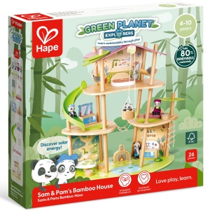 Jucarie din bambus - Casa ursilor Panda (25 piese) - Img 5