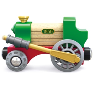 Jucarie din lemn – Gara retro cu tren - Img 6