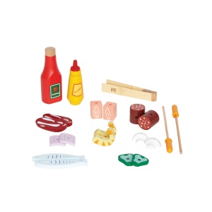 Jucarie din lemn copii - Gratar gourmet cu mancare (22 piese) - Img 5