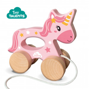 Jucarie din lemn copii - Unicorn 2 in 1, impinge si trage - Img 3