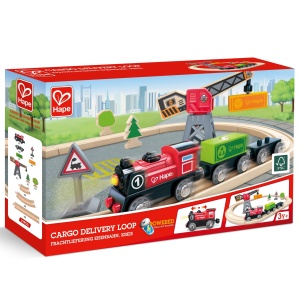 Jucarie din lemn - Set tren livrare marfa (19 piese) - Img 4