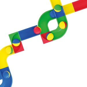 Jucarie Marble Run extensie bile 2 culori Hubelino (12 piese) - Img 3
