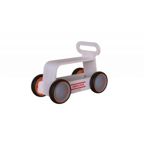 Masinuta ride-on, premergator si carucior de jucarii MamaToyz DriveMe Wood, Ambulanta - Jucarie din lemn 3 in 1 - Img 6