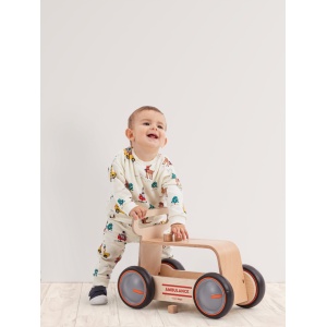 Masinuta ride-on, premergator si carucior de jucarii MamaToyz DriveMe Wood, Ambulanta - Jucarie din lemn 3 in 1 - Img 12