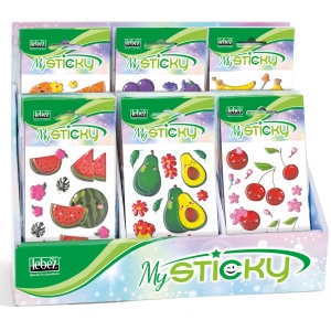 My Sticky 3D Fruit, 6 modele asortate (48 pachete/display)