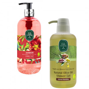 Pachet Sapun lichid 500ml si Gel de dus cu ulei de masline 600ml Eyup Sabri Tuncer - Img 2