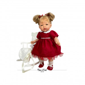 Papusa artizanala Nines d'Onil Celia Craciun - blonda, cu miros de vanilie (45cm) - Img 2