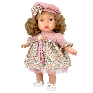 Papusa Nines D'Onil, Susette Paris, cu parul blond, cu sunete, cu miros de vanilie, 45 cm