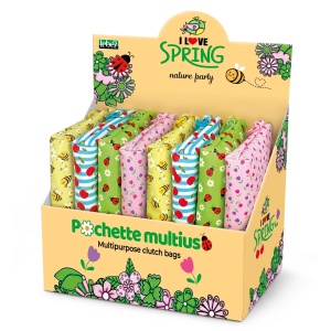 Portofel cu lant Nature Party din PU, 4 modele asortate (8 buc/display)