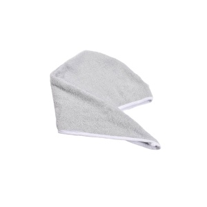 Prosop tip turban pentru par, frotir bumbac 100%, culoare gri
