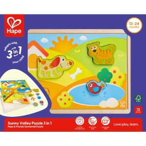 Puzzle din lemn 3 in 1 - Pepe si prietenii - Img 2
