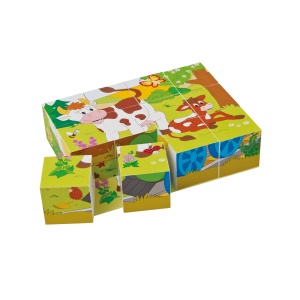 Puzzle din lemn cuburi - Ferma 3 x 4 - Img 6