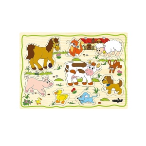 Puzzle din lemn pentru copii cu animale de la ferma - Img 9