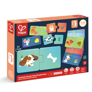 Puzzle potriveste perechea - Animale si gustari (36 piese) - Img 1