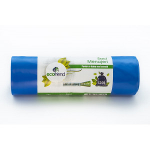 Saci menaj strong 120L ALBASTRU, 10 buc/rola
