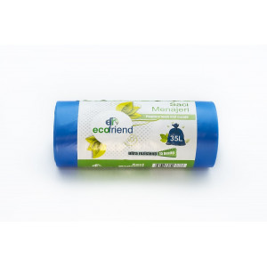 Saci menaj strong 35L ALBASTRU, 15 buc/rola