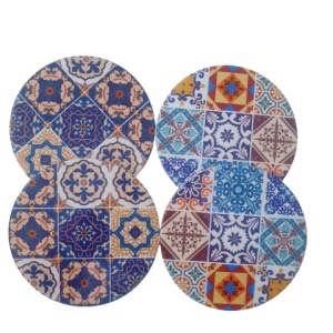 Set 4 Suporturi pentru Pahare, Rotunde, Ceramica, 11 cm - Img 3