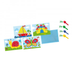Set creativ de jucarie mozaic - Jucarie Tabla mozaic cu carduri - Img 3