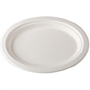 Farfurii plate biodegradabile, ovale 26 cm, 125 bucati/set