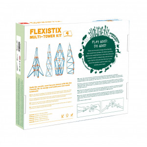 Jucarie din bambus Flexistix - Kit cu mai multe turnuri (132 piese) - Img 2