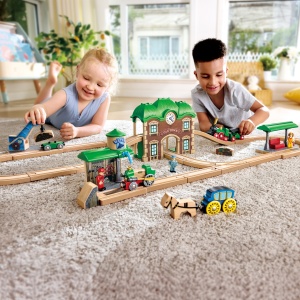 Jucarie din lemn – Gara retro cu tren - Img 3