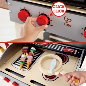 Jucarie din lemn copii - Gratar gourmet cu mancare (22 piese) - Img 6