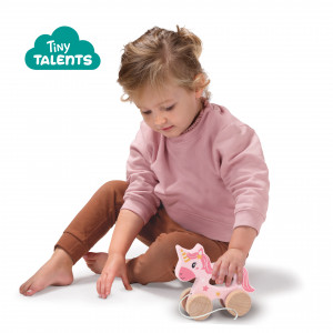 Jucarie din lemn copii - Unicorn 2 in 1, impinge si trage - Img 4