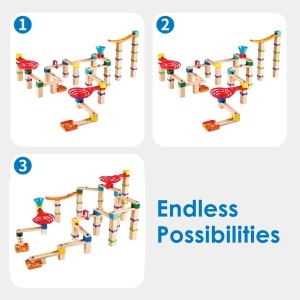 Jucarie din lemn - Marble Run Tricks N Twists (129 piese) - Img 4