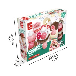 Jucarie din lemn - Set desert pentru copii cu capsuni (7 piese) - Img 5