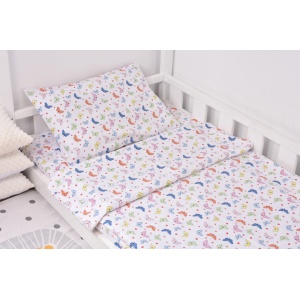 Lenjerie pat 90x200 cm, 3 piese model fluturasi - Img 2
