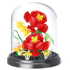 Mini Brick Garden - Flori cu carcasa transparenta, 4 modele asortate (12 buc/display) - Img 3