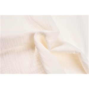 Muselina bumbac organic alb 80x80 cm - Img 2