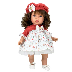 Papusa Nines D'Onil, Susette Paris, cu parul saten, cu sunete, cu miros de vanilie, 45 cm