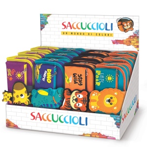 Penar Wild Nature, cu 2 compartimente, cu fermoar si inchidere cu scai in fata, 21 x 9 x 7 cm (12buc/display) - Img 1