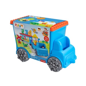PolyM - Camion cu remorca creativ pentru copii (114 piese)