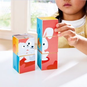 Puzzle din lemn cuburi – Animale de ferma 3 x 3 - Img 7