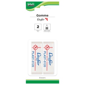 Radiera pentru creioane si pasteluri, transparenta – blister 2 bucati