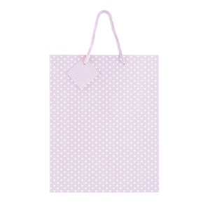 Sacosa Pastel cu buline, din hartie cu maner din snur, 26 x 32.5 x 12.7 cm (20 buc/display) - Img 4