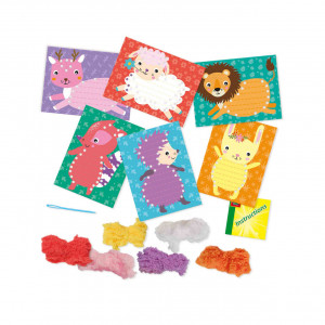 Set creativ de jucarie pentru copii - Brodez animale pufoase - Img 2