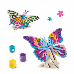 Set creativ - Decoreaza fluturi din lemn - Img 2