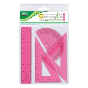 Set sabloane din plastic transparent – 4 piese cu rigla 15 cm, in punga agatatoare - Img 2