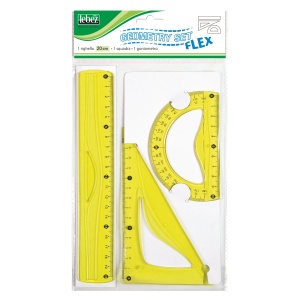 Set sabloane flexibile din plastic transparent – 3 piese cu rigla 20 cm, in punga agatatoare