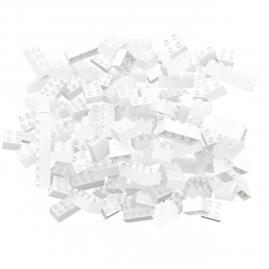 Blocuri de constructie albe Hubelino (120 piese) - Img 1